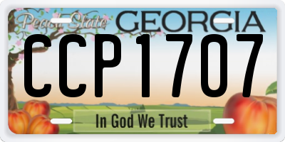 GA license plate CCP1707