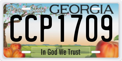 GA license plate CCP1709