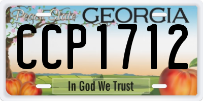 GA license plate CCP1712