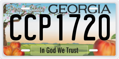 GA license plate CCP1720