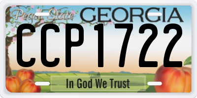 GA license plate CCP1722