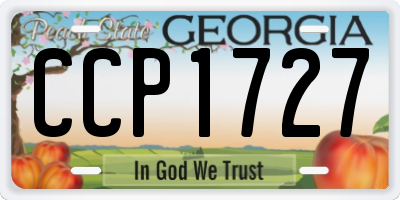 GA license plate CCP1727