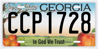 GA license plate CCP1728