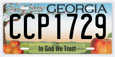 GA license plate CCP1729
