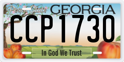 GA license plate CCP1730
