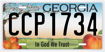 GA license plate CCP1734