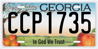 GA license plate CCP1735