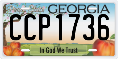 GA license plate CCP1736