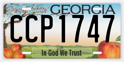 GA license plate CCP1747