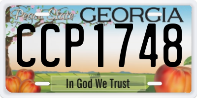 GA license plate CCP1748