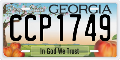 GA license plate CCP1749