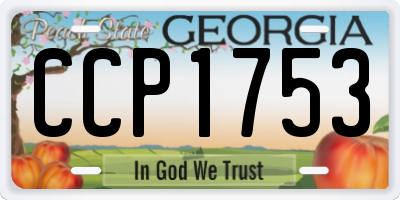 GA license plate CCP1753