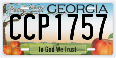 GA license plate CCP1757