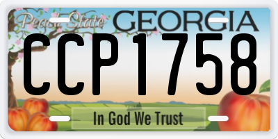 GA license plate CCP1758