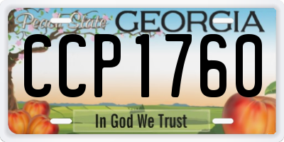 GA license plate CCP1760