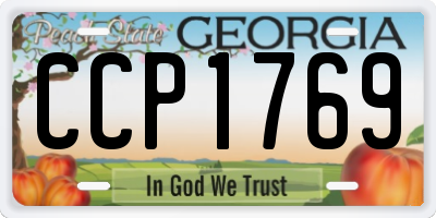GA license plate CCP1769