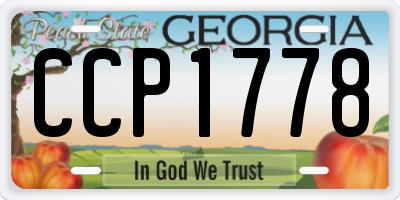 GA license plate CCP1778