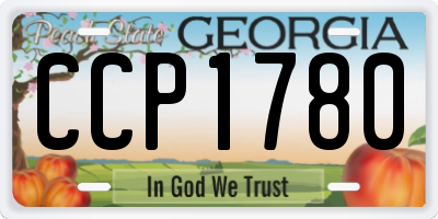 GA license plate CCP1780