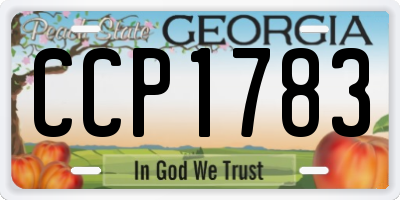GA license plate CCP1783