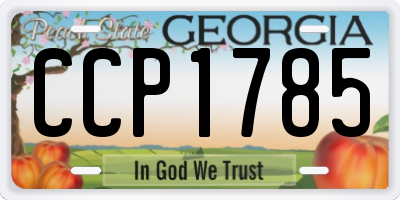 GA license plate CCP1785