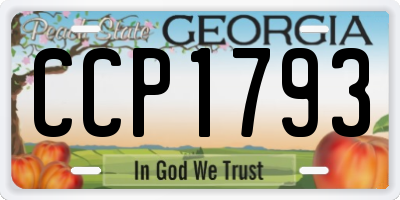GA license plate CCP1793