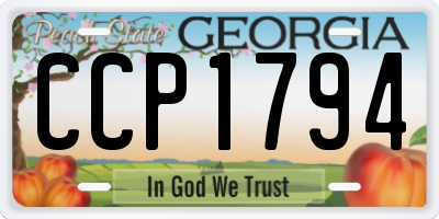 GA license plate CCP1794
