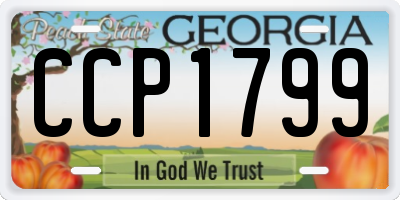 GA license plate CCP1799