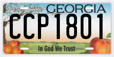 GA license plate CCP1801