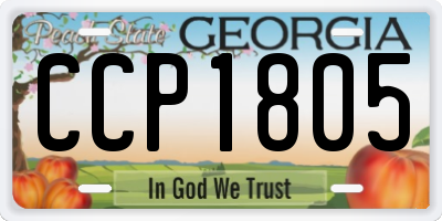 GA license plate CCP1805
