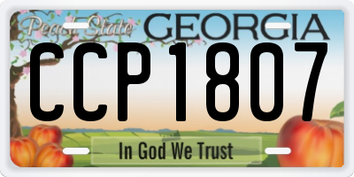GA license plate CCP1807