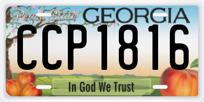 GA license plate CCP1816