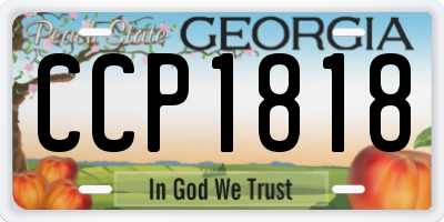 GA license plate CCP1818