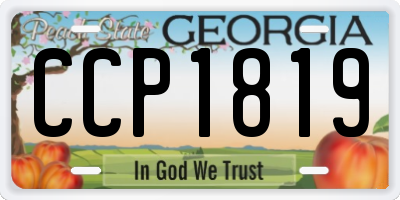 GA license plate CCP1819
