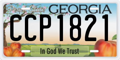 GA license plate CCP1821