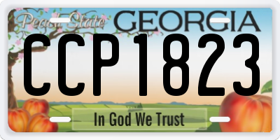 GA license plate CCP1823
