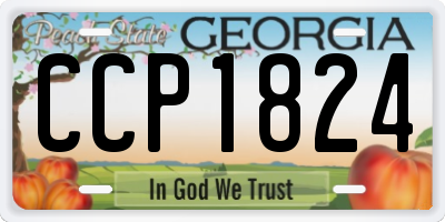 GA license plate CCP1824