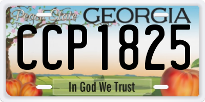 GA license plate CCP1825