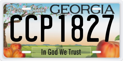 GA license plate CCP1827