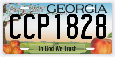 GA license plate CCP1828