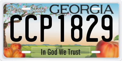 GA license plate CCP1829