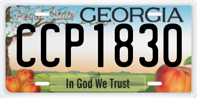 GA license plate CCP1830