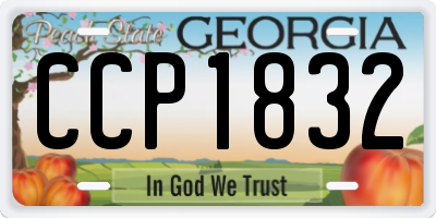 GA license plate CCP1832