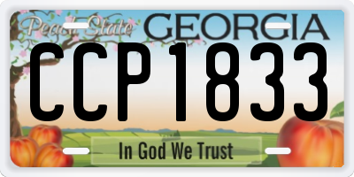 GA license plate CCP1833