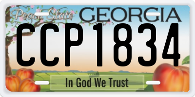 GA license plate CCP1834