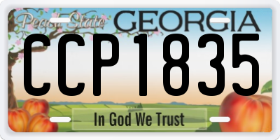 GA license plate CCP1835