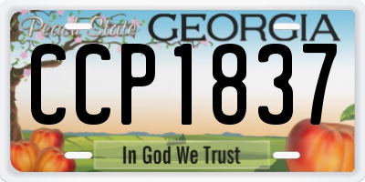GA license plate CCP1837