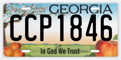 GA license plate CCP1846