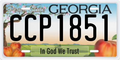 GA license plate CCP1851