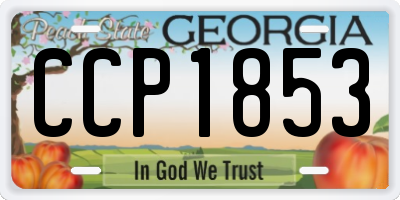 GA license plate CCP1853