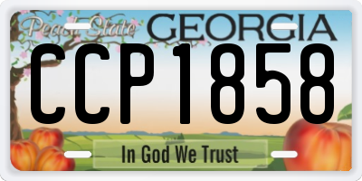 GA license plate CCP1858
